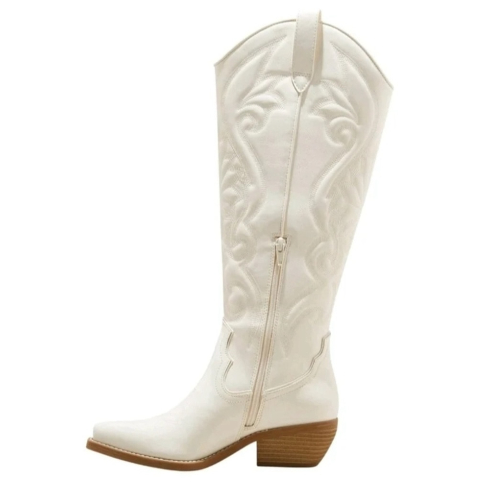 Wild Fable Womens Kenzi Western Boots with Memory Foam Insole Ivory Off White - Picture 12 of 12